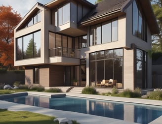 An architectural structure featuring a series of horizontal louvered panels arranged in an arc. The design allows for both functionality and aesthetics, with metallic elements and large glass windows reflecting the sky. The structure appears modern and utilitarian.