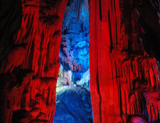 The colourful Reed Flute Caves, Guilin, China