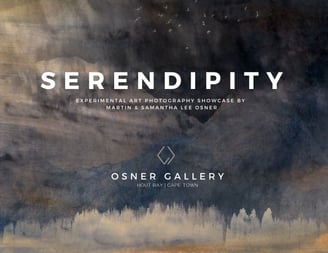 Serendipity exhibition cover for Osner Gallery, featuring art by Martin and Samantha Lee Osner.