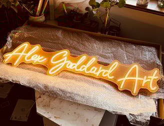 A wonderful neon sign for my art studio that I was kindly sent by Lemomo Neon.