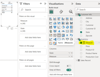 create new measure in power bi