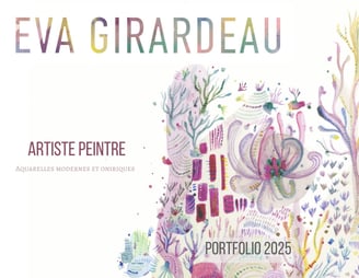 Page de présentation du portfolio d'aquarelle de l'artiste Eva Girardeau
