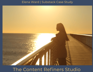 Elena Ward Substack case study featured image woamn looking out to sea at sunset 