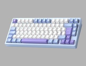 hellblaue Tastatur, buntes keyboard, deutsches Tastaturlayout, schönes Design