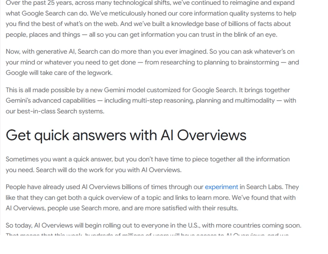 Google's introducion of AI Overviews