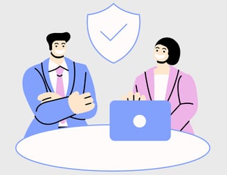insurance advisor with client