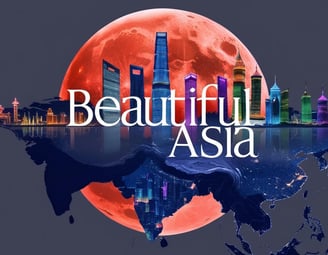 Beautiful Asia Superimposed on a Picture of Shanghai China