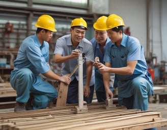 change into group of 3 and they are building a rolling door