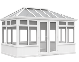 White UPVC conservatory installation in Auckland, New Zealand, with double-glazed windows and glass 