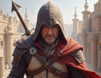 Portrait photo transformed into a character from Assassin´s Creed