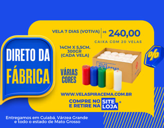 Caixa de Vela Votiva 7 dias, 20 Unidades. Todas as Cores.