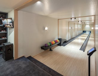 Private bowling alley at Villa La Gratitud.