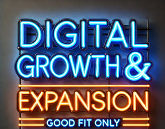 a neon sign that says digital growth and expansion