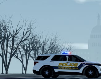 Capital Police vehicle parked near the capital building