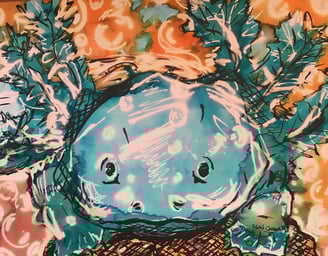 "Recuerda la alegría sencilla de existir". Una obra colorida y simbólica que celebra lo esencial.
