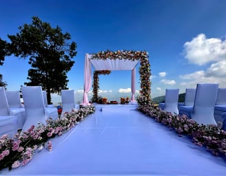 Stage setup for wedding destination wedding in Pokhara