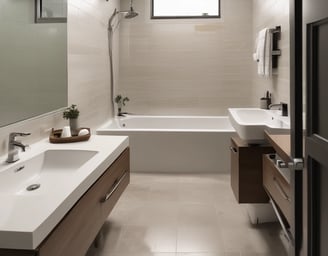 a bathroom with a tub