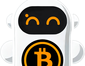 griderBOT logo, small smart bot with Bitcoin logo on the belly