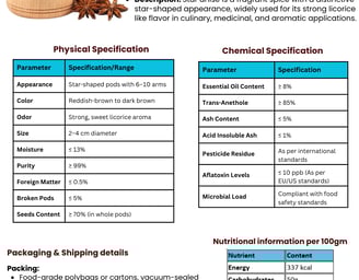 Star anise export