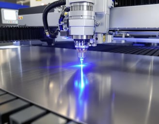 Fiber laser cutting machine slicing stainless steel with precision