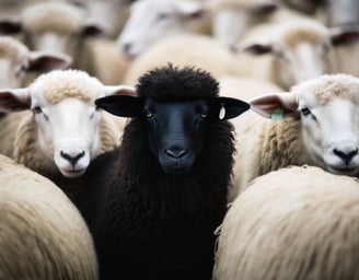 a herd of sheeps standing in a herd of sheep