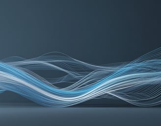 a blue and white wave of light on a dark background