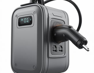 a power outlet with a plugged in the middle of it