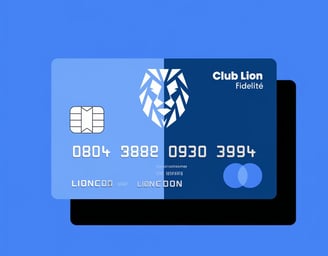 a credit card with a blue credit card