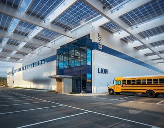 a school bus parked in front of a building