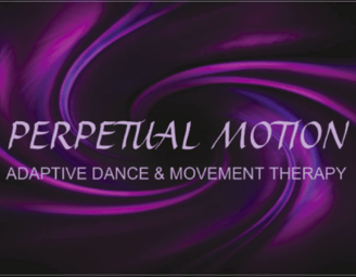 a purple and black swirly background with the words perpetual motion
