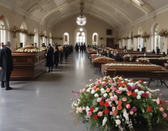 trauerfeier auf dem friedhof