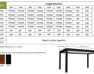 aluminum pergola size custom