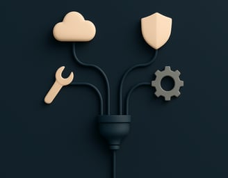 Icono de soporte técnico, hosting y mantenimiento web con seguridad y funcionamiento continuo.
