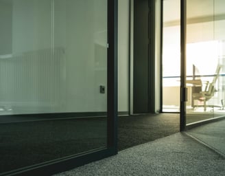 Office remodeling project in Central Florida with upgraded flooring, lighting, and functional worksp