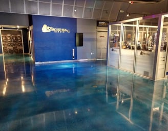 Navy Seal Museum stained & polished concrete floor