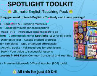 Spotlight 1 lesson plans, Spotlight 2 lesson plans, Spotlight 1 and 2 toolkit