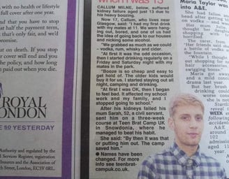 The Sun newspaper story teencampsuk camps