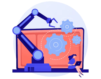 a robot with a robot arm and a robot