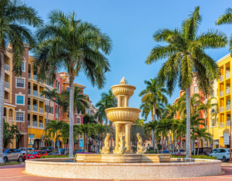 Naples FL fountain near Dr. Kristina Taranov’s dental clinic – symbol of beauty and care