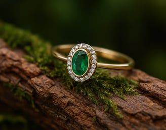 anillo oro esmeralda
