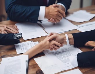 a man riding a skateboard down a street next to tall buildings