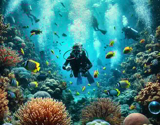 Scuba divers in Goa exploring coral reefs