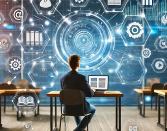 A student pursuing online education