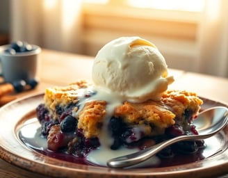 Blueberry Cinnamon Roll Dump Cake