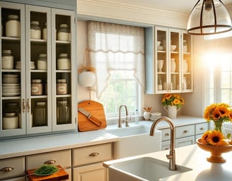 a kitchen with a sink and a window