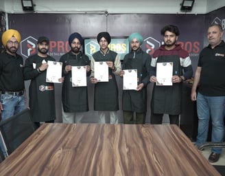 Students getting hands on car detailing training in Amritsar