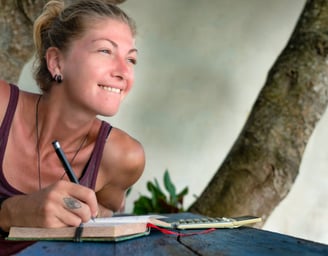 Woman Gratitude Journaling