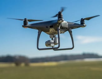 een drone in beweging in de lucht