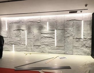 panneau mural pvc 3d effet pierre extérieur