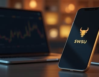 a phone with a bullish logo on it